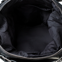 Pre Owned Chanel Black Quilted Nylon and Calfhair Oversized Weekender Bag