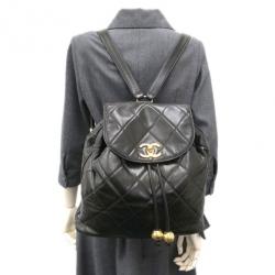 مملوكة مسبقًا Chanel Black Quilted Lambskin Backpack