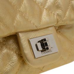 مملوكة مسبقًا Chanel Gold Quilted Leather Reissue 2.55 Limited Edition Ankle Bag