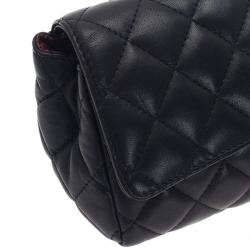 Pre Owned Chanel Black Quilted Leather Cosmetic Case
