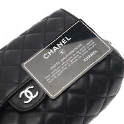 Pre Owned Chanel Black Quilted Leather Cosmetic Case
