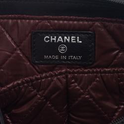 Pre Owned Chanel Black Quilted Leather Cosmetic Case