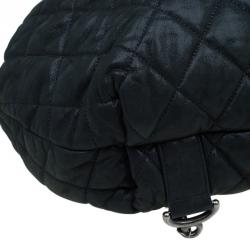 Pre Owned Chanel Black Quilted Iridescent Leather In the Mix Backpack