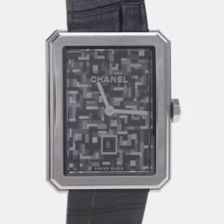 Pre Owned Chanel Boyfriend Quartz Stainless Steel Women's Wristwatch 27 mm