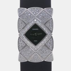 Pre Owned Chanel Coco Crush Diamond Quartz White Gold Women's Wristwatch 23 mm