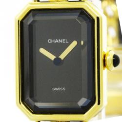 Chanel Black Gold-Plated Steel Premiere Rock Women's Wristwatch 20MM
