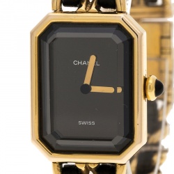 Chanel Black Gold-Plated Stainless Steel Premiere Women's Wristwatch 20MM