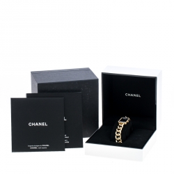 Pre Owned Chanel Black Diamond 18k Yellow Gold Première Chaîne Women's Wristwatch 20MM