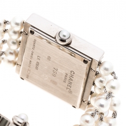 Chanel Cultured Pearl Diamond & 18k White Gold Mademoiselle H 1434 Women's Wristwatch 23MM