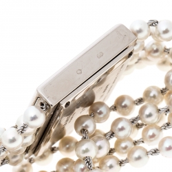 Chanel Cultured Pearl Diamond & 18k White Gold Mademoiselle H 1434 Women's Wristwatch 23MM