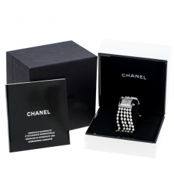 Chanel Cultured Pearl Diamond & 18k White Gold Mademoiselle H 1434 Women's Wristwatch 23MM