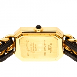 Chanel Black Gold Plated Stainless Steel Premiere Women's Wristwatch 20MM