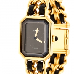 Chanel Black Gold Plated Stainless Steel Premiere Women's Wristwatch 20MM