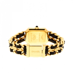 Chanel Black Gold Plated Stainless Steel Premiere Women's Wristwatch 20MM