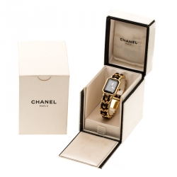 Chanel Black Gold Plated Stainless Steel Premiere Women's Wristwatch 20MM