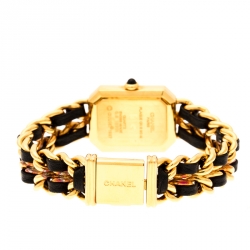Pre Owned Chanel Black Gold Plated Stainless Steel Premiere Women's Wristwatch 20MM