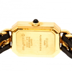 Pre Owned Chanel Black Gold Plated Stainless Steel Premiere Women's Wristwatch 20MM
