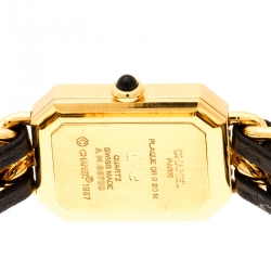 Chanel Black Gold Plated Stainless Steel Premiere Women's Wristwatch 20MM