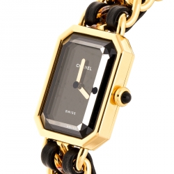 Chanel Black Gold Plated Stainless Steel Premiere Women's Wristwatch 20MM