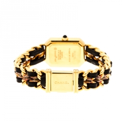 Chanel Black Gold Plated Stainless Steel Premiere Women's Wristwatch 20MM