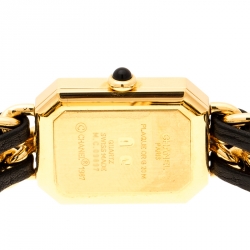 Pre Owned Chanel Black Gold Plated Stainless Steel Premiere Women's Wristwatch 20 mm