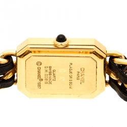 Chanel Black Gold Plated Stainless Steel Premiere Women's Wristwatch 20MM