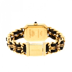 Chanel Black Gold Plated Stainless Steel Premiere Women's Wristwatch 20MM