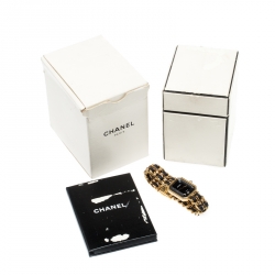 Chanel Black Gold Plated Stainless Steel Premiere Women's Wristwatch 20MM