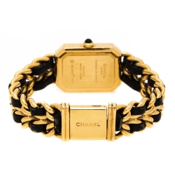 Chanel Black Gold Plated Stainless Steel Premiere Women's Wristwatch 20 mm