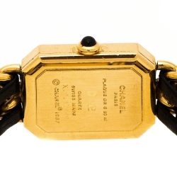 Chanel Black Gold Plated Stainless Steel Premiere Women's Wristwatch 20 mm