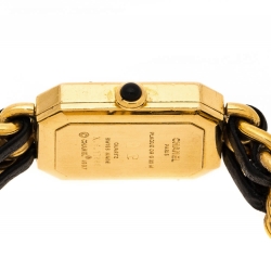 Chanel Black Gold Plated Stainless Steel Premiere Women's Wristwatch 20 mm