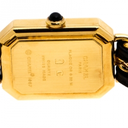 Pre Owned Chanel Black Gold Plated Stainless Steel Premiere Women's Wristwatch 20 mm