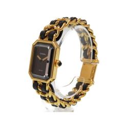 Pre Owned Chanel Black Stainless Steel and Leather Premiere H0001 Quartz Women's Wristwatch 26MM