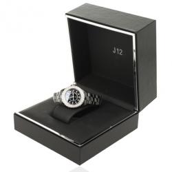 Pre Owned Chanel J 12 SS Ceramic Diamond Bezel Womens Wristwatch 33 MM