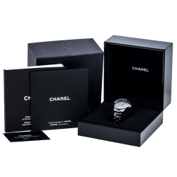 Pre Owned Chanel Black Ceramic Stainless Steel J12 H0682 Women's Wristwatch 33 mm