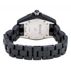 Pre Owned Chanel Black Ceramic Stainless Steel J12 H0682 Women's Wristwatch 33 mm
