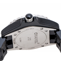 Pre Owned Chanel Black Ceramic Stainless Steel J12 H0682 Women's Wristwatch 33 mm