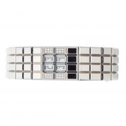 Pre Owned Chanel Silver Diamond Stainlesss Steel Chocolat H1340 Women's Wristwatch 24 MM