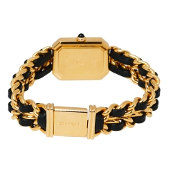Chanel Black Gold Plated Stainless Steel Premiere Women's Wristwatch 20MM
