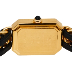 Chanel Black Gold Plated Stainless Steel Premiere Women's Wristwatch 20MM