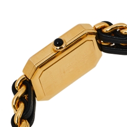 Chanel Black Gold Plated Stainless Steel Premiere Women's Wristwatch 20MM
