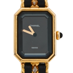 Chanel Black Gold Plated Stainless Steel Premiere Women's Wristwatch 20MM