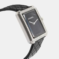 Chanel Black Diamond Stainless Steel Boy-Friend H6586 Quartz Women's Wristwatch 21.5 mm
