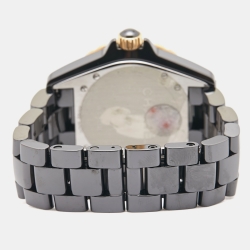 Chanel Black Ceramic Diamond J12 H2544 Women's Wristwatch 38 mm