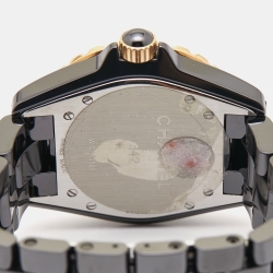 Chanel Black Ceramic Diamond J12 H2544 Women's Wristwatch 38 mm