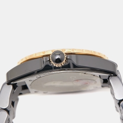 Chanel Black Ceramic Diamond J12 H2544 Women's Wristwatch 38 mm