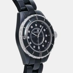 Chanel Black Stainless Steel Ceramic J12 Quartz Women's Wristwatch 33 mm