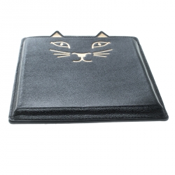 Pre Owned Charlotte Olympia Black Leather Feline iPad Mini Case