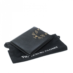 Pre Owned Charlotte Olympia Black Leather Feline iPad Mini Case