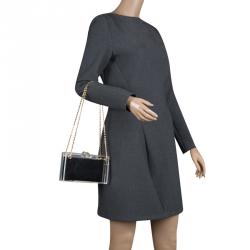 Pre Owned Charlotte Olympia Clear Perspex Chain Pandora Classic Box Clutch